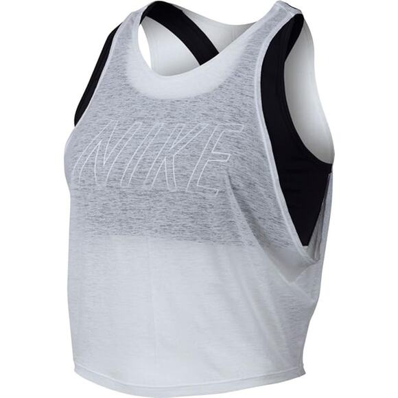 Nike Size Small Dri-Fit Workout Pro Inside GRX Tank Top White Black Stretch - Picture 1 of 10